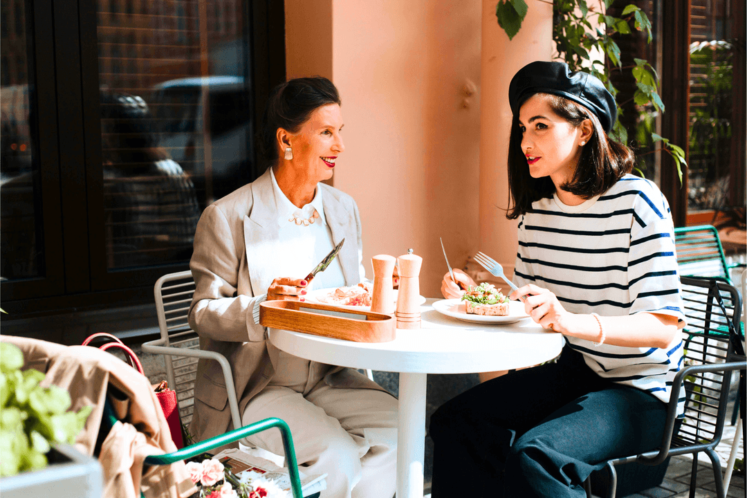 A family eating in a restaurant